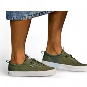 Keds Kickback Organic Cotton Slip-On Sneakers | Olive Green 9.5